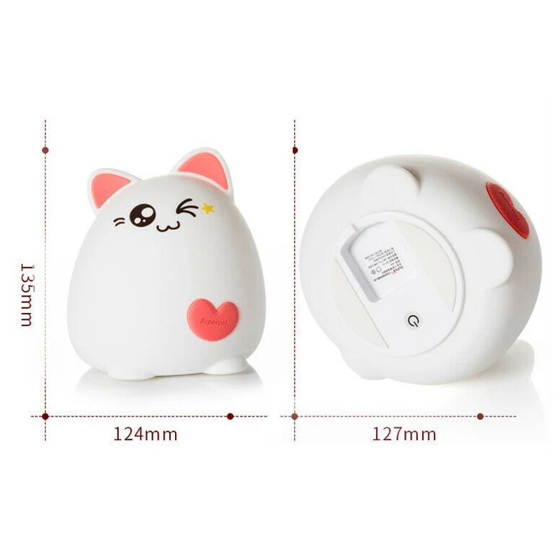 Светодиодный ночник с котом, USB зарядка, Силиконовый Мультфильм, детская лампа, перезаряжаемый озорной кот, силиконовый ночник детский игрушечный