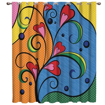 

Valentine'S Day Abstract Floral Room Curtains Large Window Living Room Bathroom Blackout Outdoor Kitchen Floral Kids Curtain