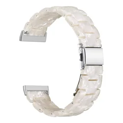 Resin Accessory Wristband for Smart Watches - Elegant Watch Strap Replacement (Pearl White)