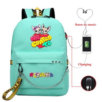 

Me Contro Te Backpack Harajuku School Bags for Girls College Students Laptop USB Charging Backpack Casual Travel Rucksack
