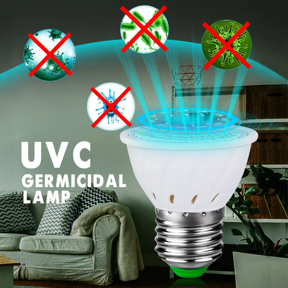 

GU10 E27 130 LEDs 220V Ultraviolet Light Germicidal Light Bulb UVC LED Sterilizer Kill Dust Mite Lamp for Home Bathroom Hospital