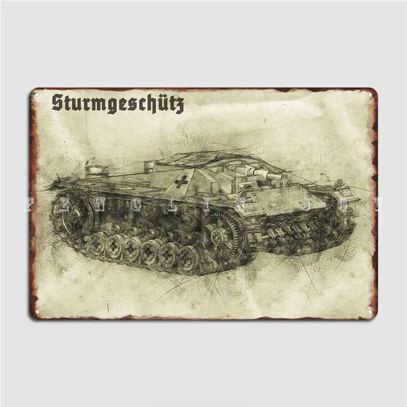 

Stug Skecth Metal Sign Wall Cave Mural Painting Designing Living Room Tin Sign Poster