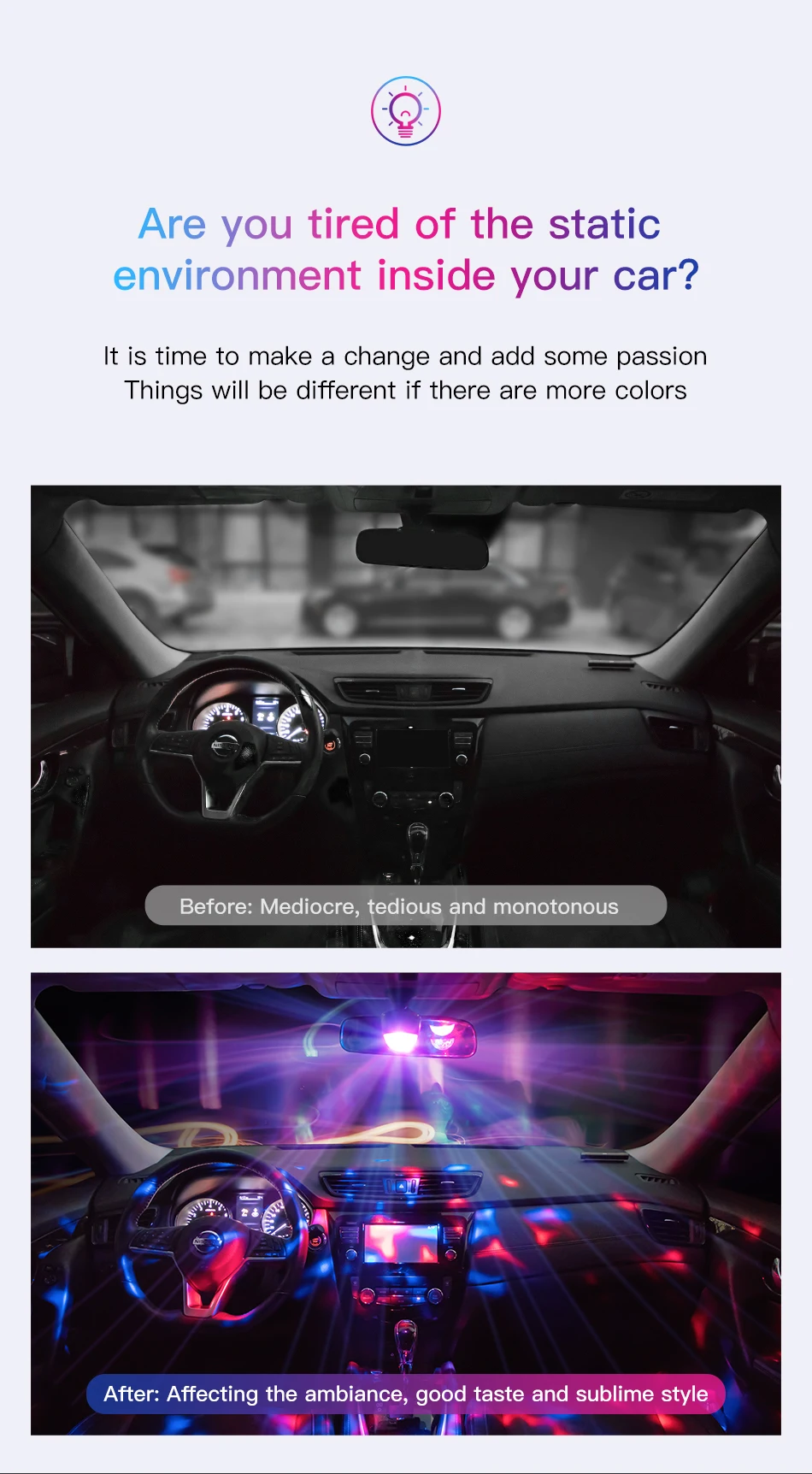Baseus светодиодный RGB хрустальный магический шар Автомобильный USB зарядка Авто интерьерный атмосферный светильник для проектора вечерние светильник s Flash DJ светильник s Home