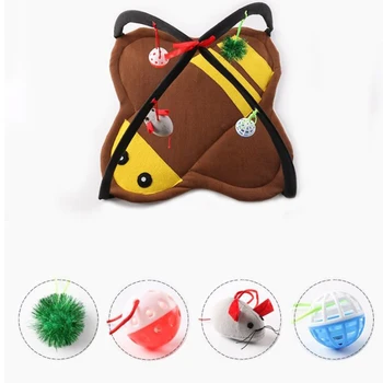 

USB Heating Pet Sleeping Beds Foldable Bee Shaped Pet House Constant TemperatureTent Cat Dog Kennel Play Mat