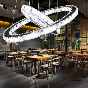 

36W LED Crystal Pendant Light 2 LED Ring Lights Chandelier Dining Room Living Room Oval lamp