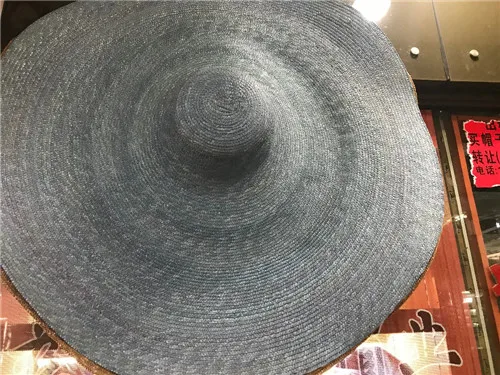 Axi01810 большая шляпа 90 см, сфотографированная модель, модная подиумная шляпа 35 см, Пляжная Женская кепка для отдыха, шляпа от солнца - Цвет: blue add grey