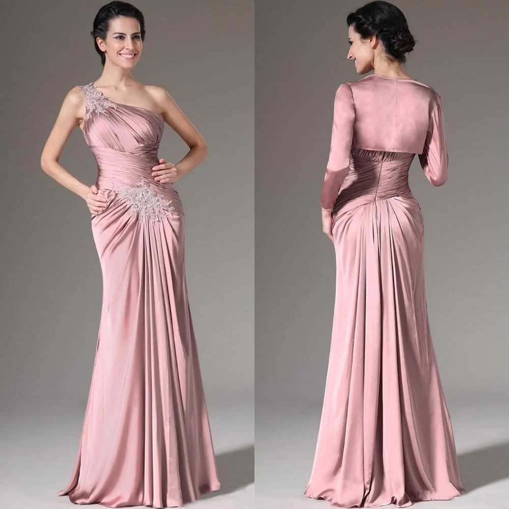 dusty rose satin dress