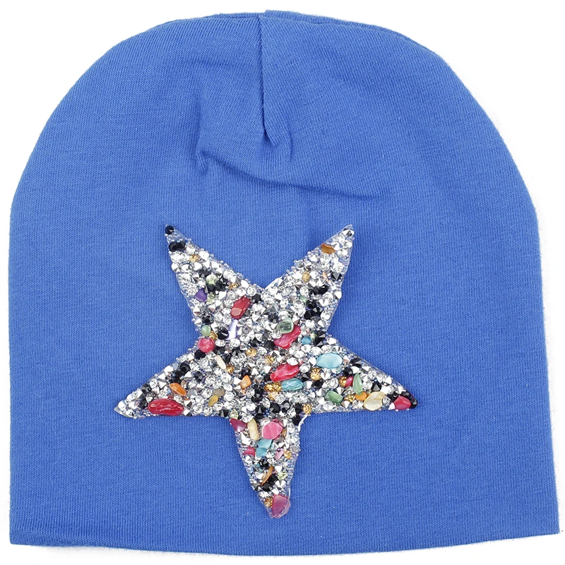 Multi-2 Royal blue Хлопковые носки унисекс для малышей со звездами Череп Шапочки для девочек и мальчиков для новорожденных; зимняя теплая шапочка Шапки вязаные круглые шапки без полей для От 0 до 3 месяцев - Цвет: Multi-2 Royal blue