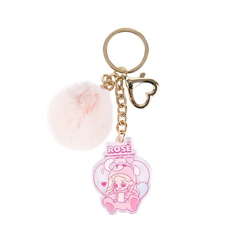 BLACKPINK key ring pink ink pendant concert official surrounding the same paragraph jewelry creative plush love