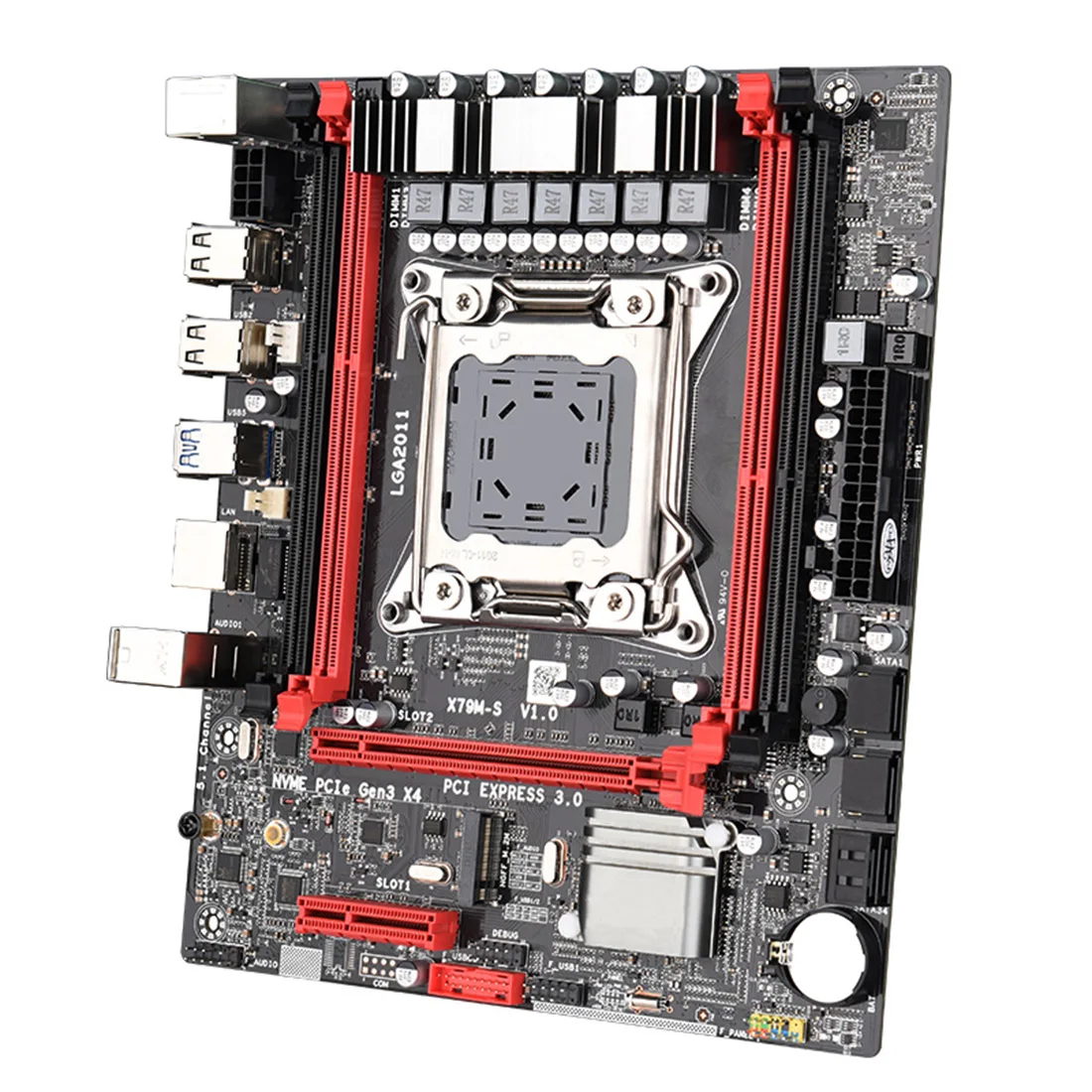 JINGSHA X79M-S 3.0 чипсет материнская плата LGA 2011 USB3.0 2-канальный DDR3 64G RAM PCI-E для NVME M.2 SSD