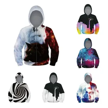 

Children Hoodies with Hat Autumn Winter 3D Printed Wolf Hooded Sweatshirts Casual Teenage Boys Girls Sweat Shirt Tops 9 12 13 14