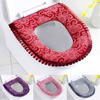 

Bathroom Toilet Seat Cover Soft Thick Warm Plush Toilet Cover Seat Lid Pad Home Decoration Toilet Seat Cover