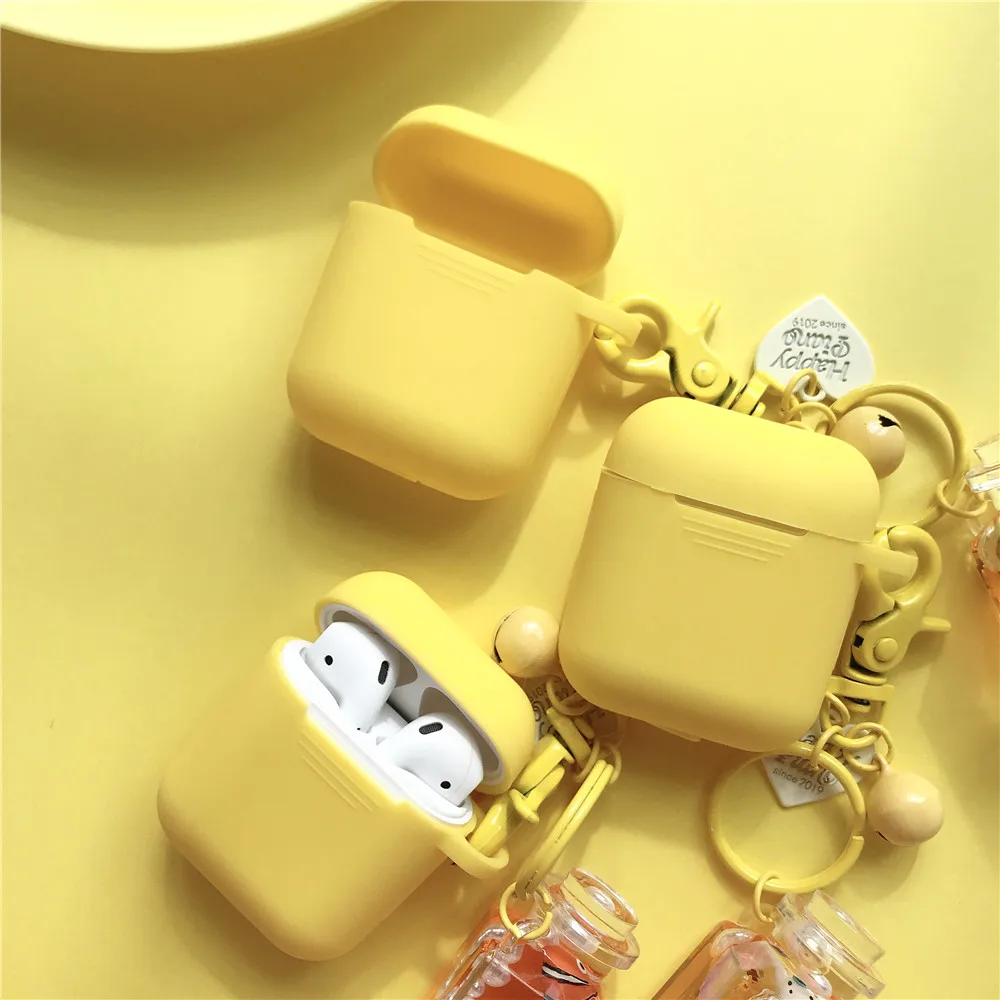 Морской жизни кулон Декор желтый лимон Мягкий силиконовый чехол для Airpods 1 2 аксессуары беспроводной Дрифтинг Бутылка Защитный чехол