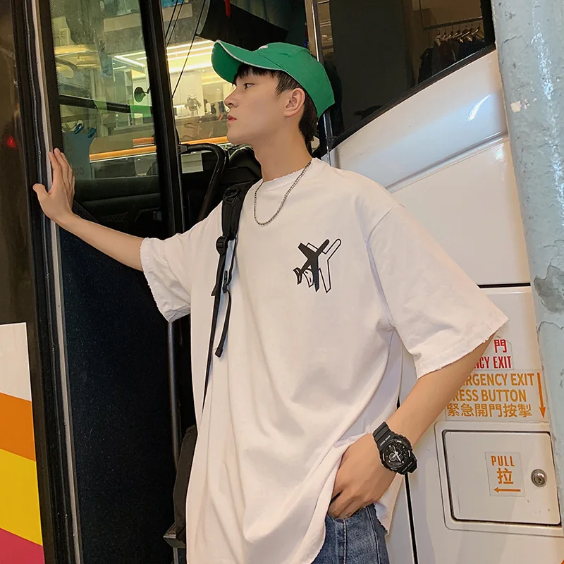 

Large Size Hong Kong Style BF Super Fire Loose-Fit Printed 5 Short Sleeve T085 P40 (Not below 55)