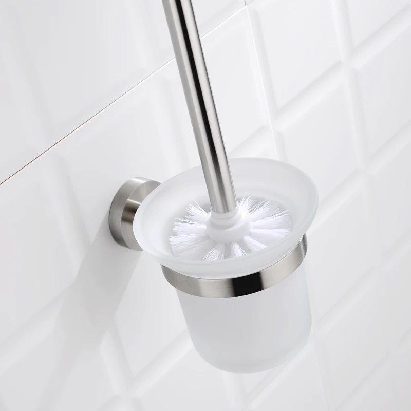 GRIFEMA Ibiza Toilet Brush and Holder, Round Wall Brush Holder