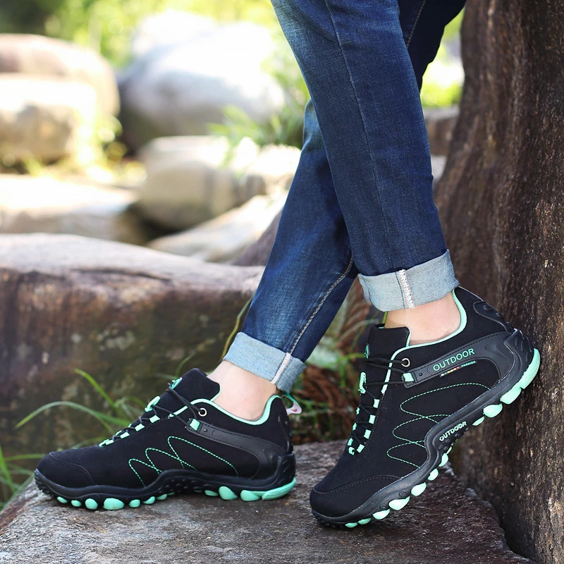 Zapatos de senderismo impermeables para hombre mujer, zapatillas deportivas de cuero al para escalada y montaña, bota de Trekking, Primavera|Zapatos de senderismo| - AliExpress