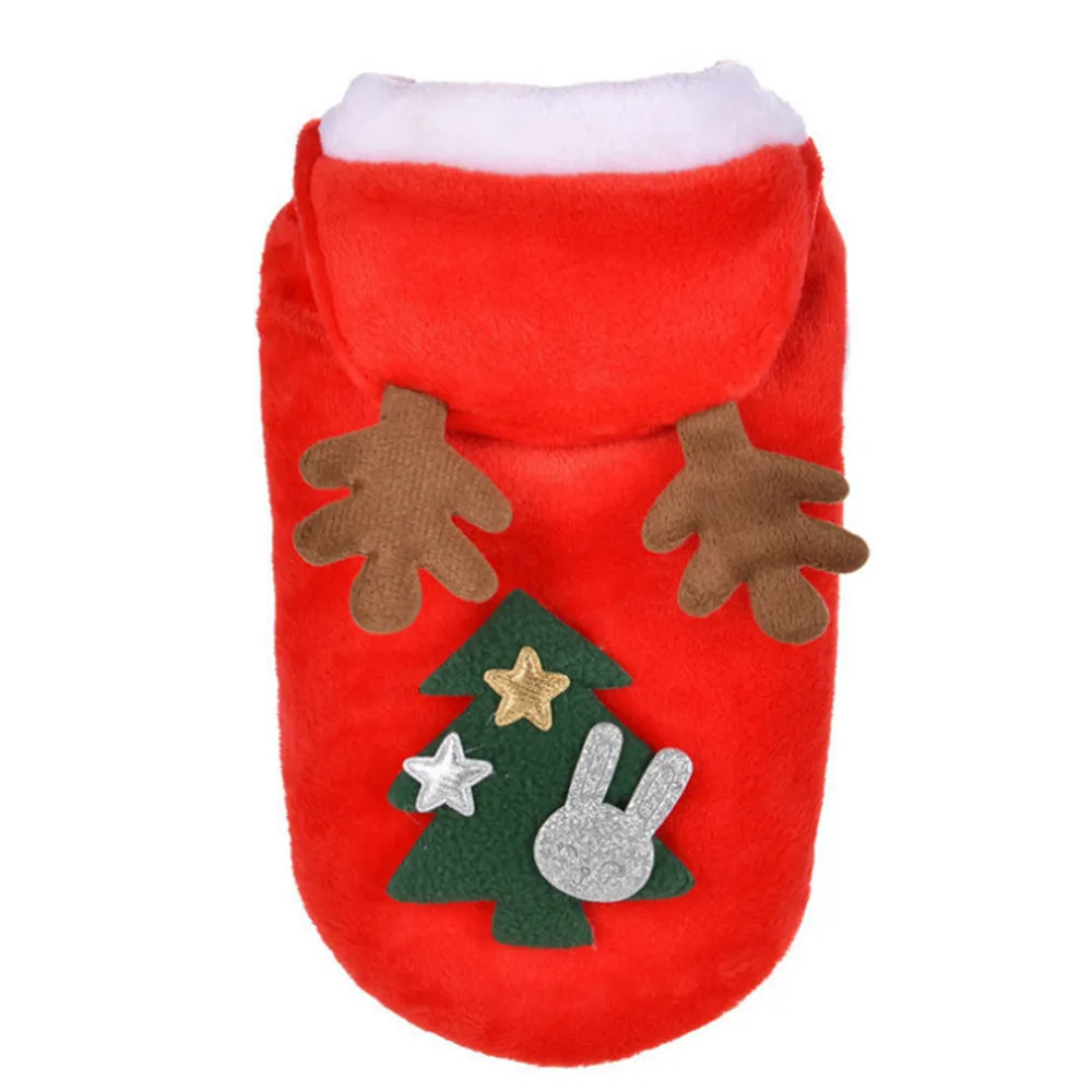 Pet Christmas Sweater Winter Warm Furry Elk Puppy Cartoon Clothes Xmas Costume Coat For Dogs Cats Small Puppy Chihuahua Clothes (3)