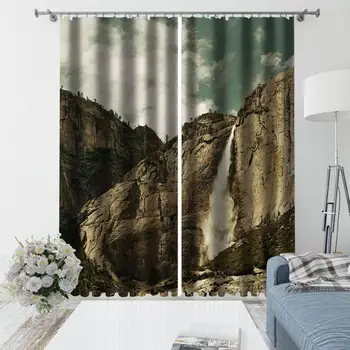 

Nature scenery 3d curtains Customized 3d curtains new window balcony thickened windshield blackout curtains