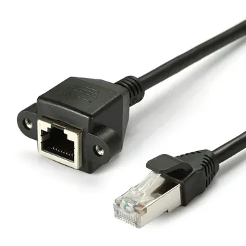

Full Copper Shielded Twisted Pair Network Cable Male to Female Rj45 Network Port with Ear Baffle Wire with Screw Holes