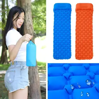 

Single Inflatable Portable Sleeping Pad Pressing Inflatable Sleeping With Outdoor Pad Cushion Pillow Camping Light Ultra M9J3