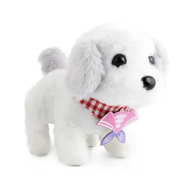 Electric Simulation Puppy Toy Little White Rabbit Plush Toy Teddy Will Call Walking Puppy Intelligent Robot Dog Toy For Children 1