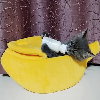 

Cute Banana Shape Dog Cat House Soft Warm Kennel Sleeping Bed House Tent Pet Supplies FP8