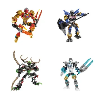 

Bevle Xsz 611-1 Biochemical Warrior Bioniclemask Of Light Bionicle Tahu Fire Building Block Compatible With Bela 71308 Toys