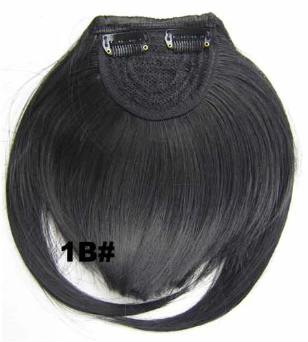 Similler Синтетический зажим для челки высокотемпературное волокно цельный Прямой зажим для волос бахрома для женщин шиньон для волос - Цвет: 1B
