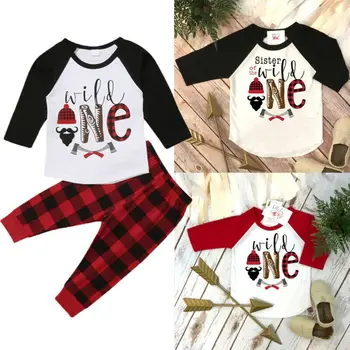 買取 幼児子供秋服長袖手紙 Tシャツ + 毛布パンツレギンス Tousers 2 個服セット 6 M-5 T