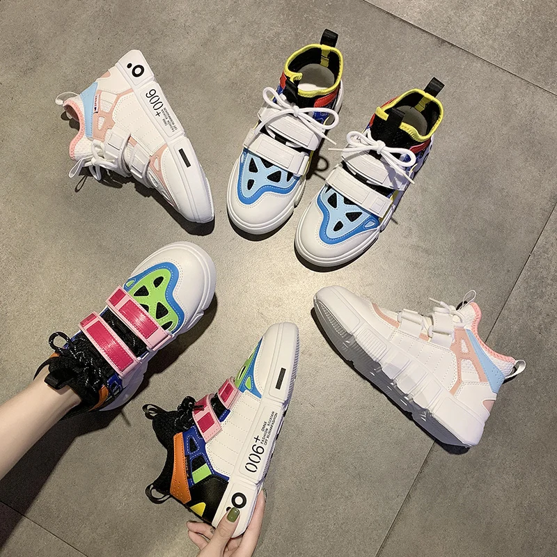 hip hop women vulcanized shoes korean trend style ladies platform sneakers mixed colors designer female moccasins lady leisure (24)