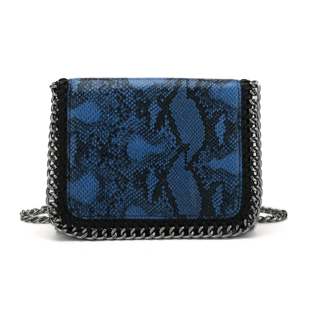 

2019 Summer Women's Flap Bag Fashion Chain Messenger Bag Retro Serpentine Famous Brand Snakeskin Shoulder Bag Waist Pack