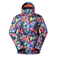 GSOU Снежный мужской лыжный костюм зимняя теплая Одиночная двухбортовая лыжная куртка для мужчин Уличная износостойкая Водонепроницаемая Лыжная одежда