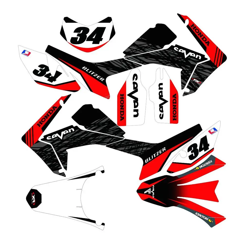 

New Full Graphics Decals Stickers Custom Number Name 3M Bright Matte Stickers Waterproof For HONDA CRF250L 2012-2017