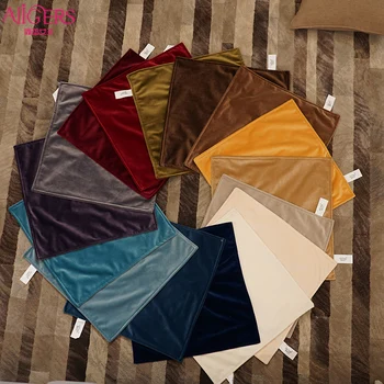 

Luxury Velvet Soft Cushion Cover Color Pillow Cover Home Decorative Pillow Case for Sofa Navy Blue Gray White Yellow