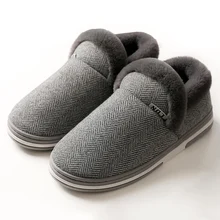 Пара хлопковых тапочек Мужская и женская Нескользящая износостойкая хлопковая обувь на толстой подошве женские теплые домашние шерстяные тапки для мужчин