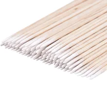

100 Pcs Long Wood Cotton Swab Eyelash Extension Tools Tattooing Eyebrow Mist Ear Care Cleaning Cosmetic Cotton Swab 10cm