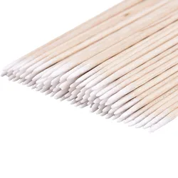 100 Pcs Long Wood Cotton Swab Eyelash Extension Tools Tattooing Eyebrow Mist Ear Care Cleaning Cosmetic Cotton Swab 10cm