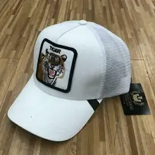 Новинка, летняя кепка для водителя грузовика, сетчатая бейсболка, хип-хоп кепка для мужчин, бейсболка с вышивкой, тигрово-белая