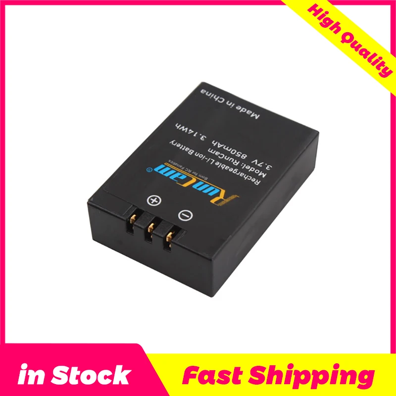 Batterie Li-ion 3.7V 850mAh pour Caméra Action 360 Runcam posée sur fond blanc