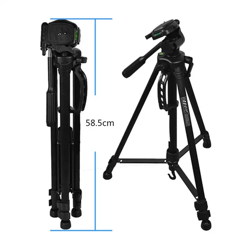 Travel Camera Tripod Stand Aluminum Adjustable Camera Stand Flexible Head Portable Tripod for Canon Nikon Sony DV DSLR Camera