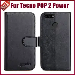 Горячее предложение! Распродажа! Tecno POP 2 power Case 5,45 "6 цветов Флип Мягкий кожаный чехол-Бумажник для телефона чехол с функцией стойка слот для