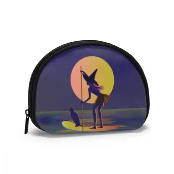 

Make Up Bag Travel Women Halloween Moon Black Cat On The Board Zipper Fashion Women Travel Organizer Cosmetic Bag 2021