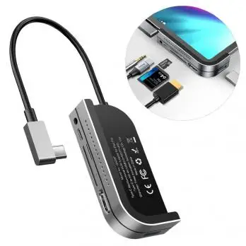 

Хаб Baseus Bend Angle No.7 Multifunctional Type-C HUB Converter Dark gray