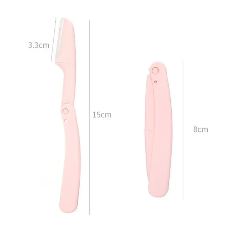 3 Pcs/set Women Foldable Eyebrow Trimmer With Protective Net Facial Hair Removal Grooming Shaping Shaver Beauty Makeup Tools_voghion.com