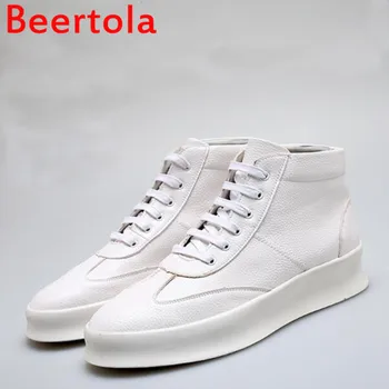 

High Top Sneakers Men White Black Red Men's Flats Shoes Casual Style Round Toe Tenis Masculine New Brand Designers Chaussures