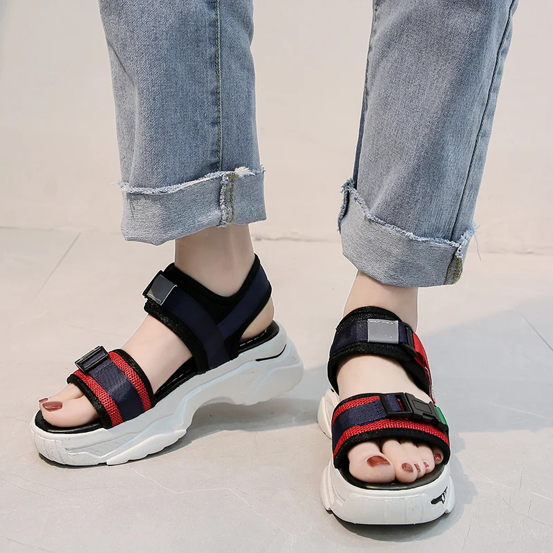 Rimocy 2020 New Fashion Colorful Platform Sandals Women Summer Ladies Casual Outdoor Beach Shoes Woman Flat Sport Sandaias Mujer | Обувь