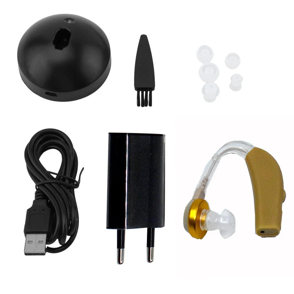 ABS легкий набор слухового аппарата усилитель звука помощь с 1,2 V перезаряжаемая батарея дополнительная вилка