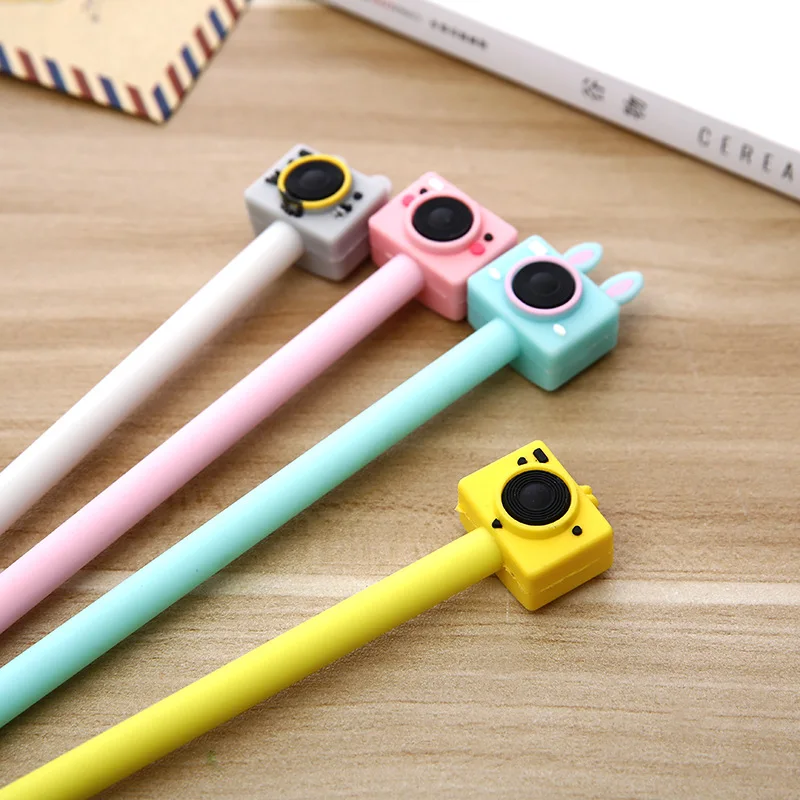 Korean Creative Camera Gel Pens Stationery Cartoon Cute Black Neutral Pen Office& School Supplies