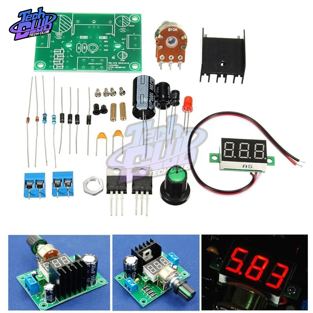 LM317 регулируемый регулятор напряжения понижающий блок питания светодиодный