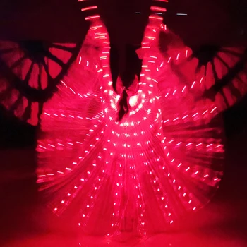 

Children LED Butterfly Wings Belly Dance Costumes LED Glowing Wing Clothing with Telescopic Stick Butterfly Wings Adult stick